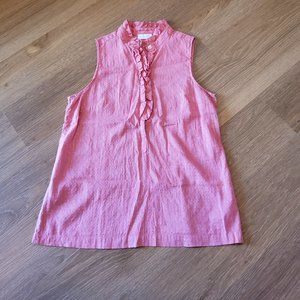 Pink/gold ruffle tank top